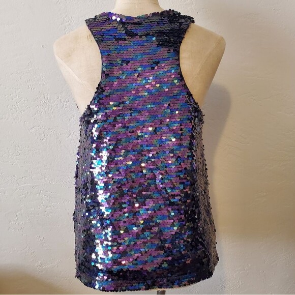 Forever 21 purple & green sequin top medium - Picture 2 of 6